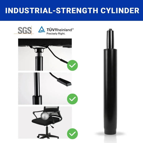 Extra Long Office Chair Cylinder Replacement 14 To 22 Inches With 8 Inch Stroke Heavy Duty 1000 Lbs Class 4 Hydraulic Lift Universal Pneumatic Piston Fit For Sinking Barstools Desks And Gaming Chairs product view and installation