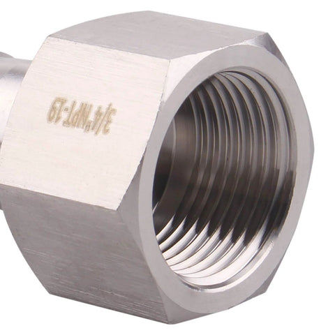 DERNORD 3/4 in NPT female stainless steel fitting with hex body, 304 stainless, pack of 2
