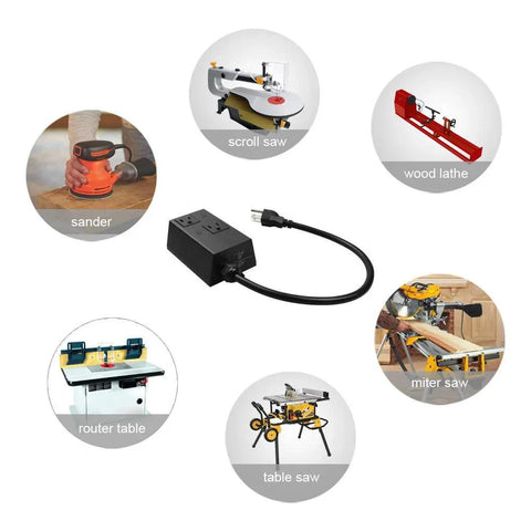 Automatic Vacuum Switch For Power Tools With Current Sensing Delay Technology To Prevent Circuit Overload And Breaker Trips