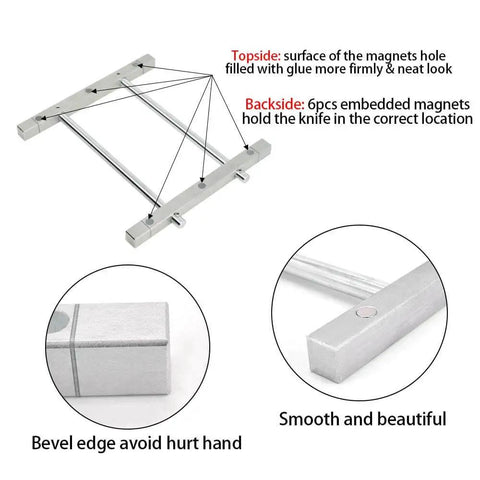 Magnetic Jointer Knife Setting Jig For 4 To 8 Inch Jointer Blades, Easy Quick Install, with embedded magnets and bevel edge