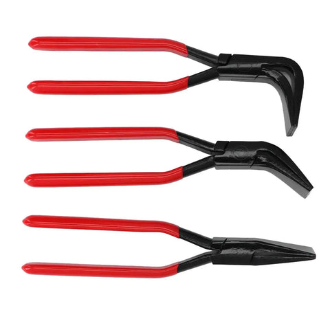 Three Angle Metal Bending Pliers Set With Straight 40mm Wide Jaws For Sheet Metal Flattening And Bending Featuring 45 Degree And 90 Degree Modes