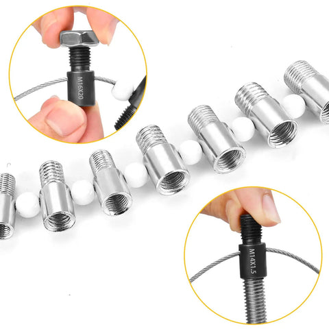 Precision Nut and Bolt Thread Checker Tool with 28 High-Quality Male and Female Gauges for 15 Standard Inch and 13 Metric Sizes, close-up of gauges.