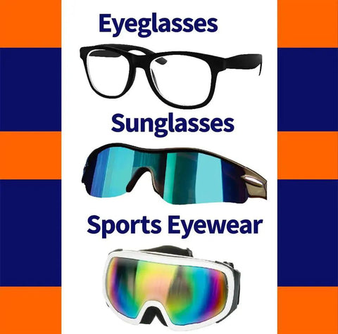 Image of eyeglasses, sunglasses, and sports eyewear ideal for use with Microfiber Lens Wipes Pre-Moistened White 40 Count For Glasses And Screens