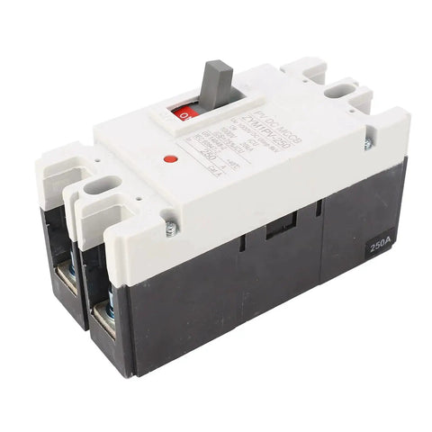 Two Pole DC Miniature Circuit Breaker 1000V 250A Molded Case Switch, 20kA breaking capacity, thermosetting material, side view