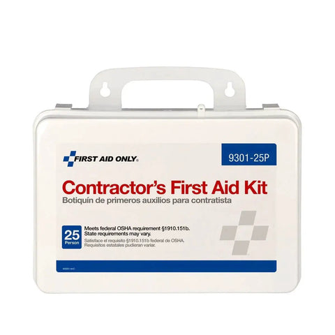 25 Person Contractor First Aid Kit for Home Renovation Job Sites and Construction Vehicles 178 Piece Worksite Ready Comprehensive Emergency Medical Kit with Bandages Gauze Antibiotic Ointment Scissors and Gloves in a Tough Portable Case by First Aid Only