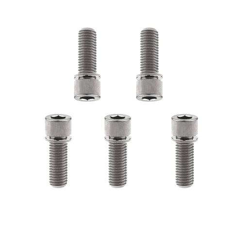 Five Ride Ready Titanium M7 Bolt With Washer 25mm Socket Cap Head Screws for bike parts, showcasing corrosion-resistant titanium alloy.