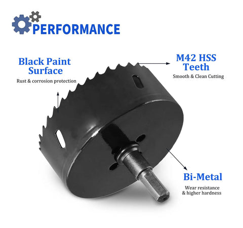 86mm Hole Saw With Hex Shank Drill Bit Adapter Bi Metal HSS Cutter Delivers Smooth Cuts Through Wood Plastic Drywall And Thin Metal