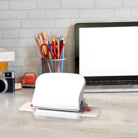 Six Hole Puncher For Loose Leaf Notebooks And Scrapbooks, A4 A5 B5 Compatible Handheld Circle Paper Puncher on desk