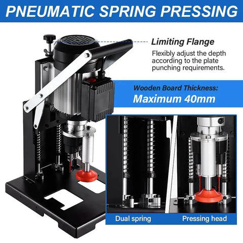 Powerful 1100W Manual Hinge Drilling Machine For Woodworking With 2840 RPM And Adjustable 0 To 40 Mm Depth Drills A 35 Mm Hole And Two 8 Mm Screw Holes At Once Workhorse Heavy Duty Cabinet Door Boring Jig