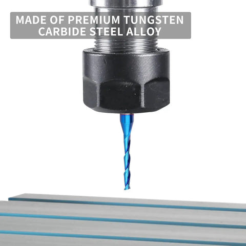 Upcut Spiral Router Bit With One Quarter Inch Shank And One Eighth Inch Cutting Diameter For Wood Cutting And Carving
