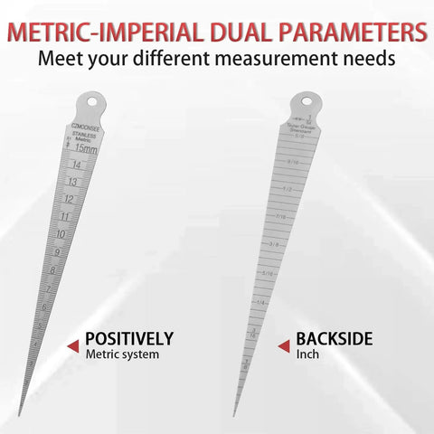 Stainless Steel Double Sided Welding Taper Gauge Feeler Gauge Depth Gauge And Aperture Ruler With Inch And Metric Scales 1 To 15 Mm