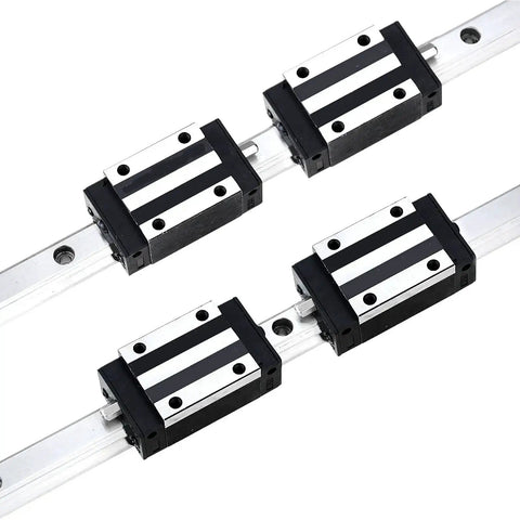 500mm HGR20 Linear Slide Rail With Four HGH20CA Carriages for CNC Machines, showing double rail setup with carriages.