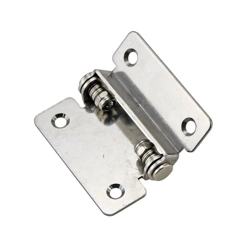 Free-stop 180° foldable hinge, 304 stainless steel, spring-loaded with mounting plates