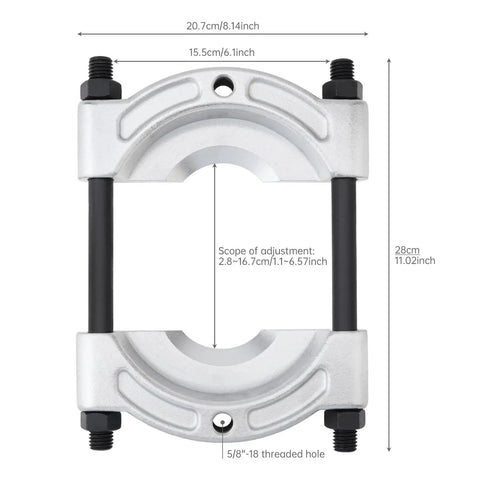 Top view of Heavy Duty Bearing Puller And Gear Pinion Splitter With One Half To Five And Three Quarter Inch Jaw Spread Six Inch Chrome Plated