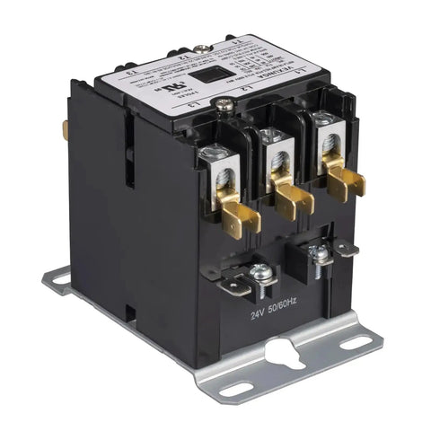 3 Pole 40 Amp 24 VAC Coil AC Contactor Replacement for Air Conditioner Compressor Condenser Unit, 50 60Hz, 3P Copper Terminal