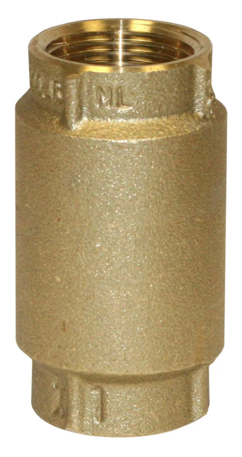 Brass 1-inch no-lead check valve with threaded ends