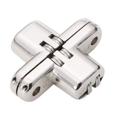 Invisible 180 Degree Alloy Folding Door Hinge Set For Cabinets And Furniture Concealed Hidden Cross Hinge For Gates Cupboards Wooden Doors And DIY Projects 10 Kg Capacity Durable And Stable Hardware close-up
