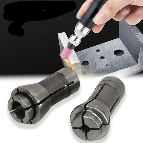 Six Pack Die Grinder Collets Set With 1/4 Inch And 1/8 Inch Arbors Shanks, showing 3 mm and 6 mm grinding collets in use