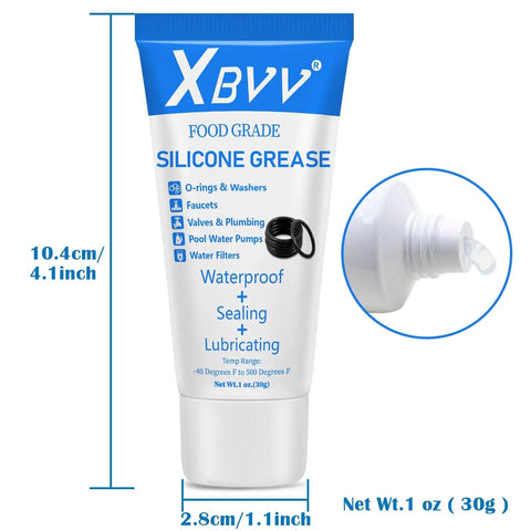 Food Grade Silicone Lubricating Plumber Grease For Waterproof Faucets And O Rings, Pool Filters, And Valve Stems 3 Pack, 1 Oz Tubes With Brush