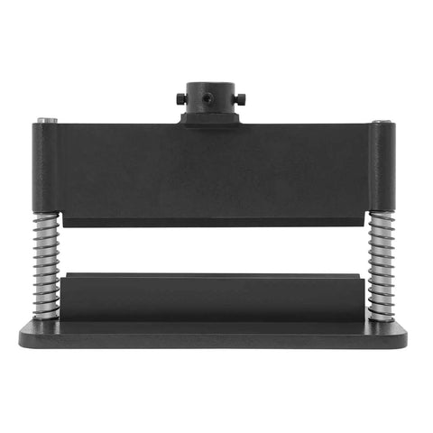 Front view of Beefed Up 12 Inch Heavy Duty Press Brake Attachment for Standard 12 or 20 Ton Hydraulic Shop Presses, 3/16 inch bend thickness.