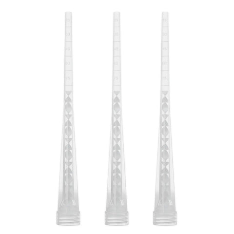 Front view of 3 Pack Replacement Nozzles For Quickmast Anchor AE15 Concrete Epoxy Anchor System In Clear Plastic Durable Construction