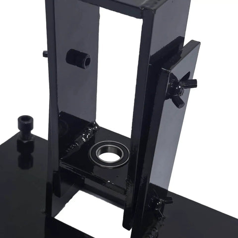 Close-up of a black Pool Fence Drill Guide With Bubble Level For No Guesswork Easy And Accurate Hole Drilling Keeps Holes Straight And Aligned