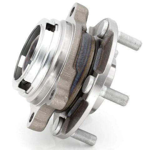 Front Wheel Hub Bearing Assembly Compatible With Nissan Altima 07-18, Maxima 09-18, Murano 09-18, Pathfinder 13-19, Infiniti JX35 2013, QX60 2014-18 Premium Replacement, showing metal construction and bolt holes