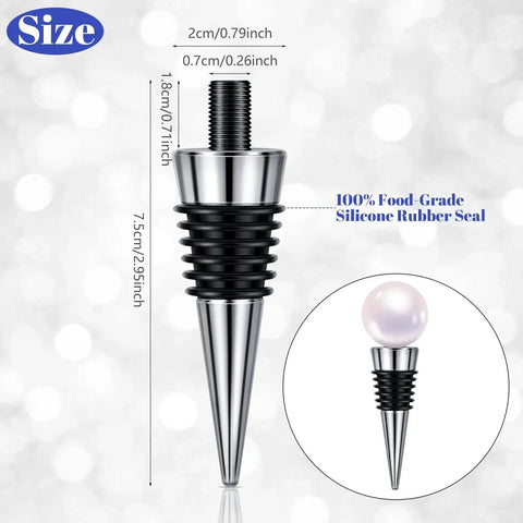 8 Piece Metal Bottle Stopper Kit With Stainless Steel Inserts Reusable Wine Saver For Weddings And Parties Bar Nights Durable