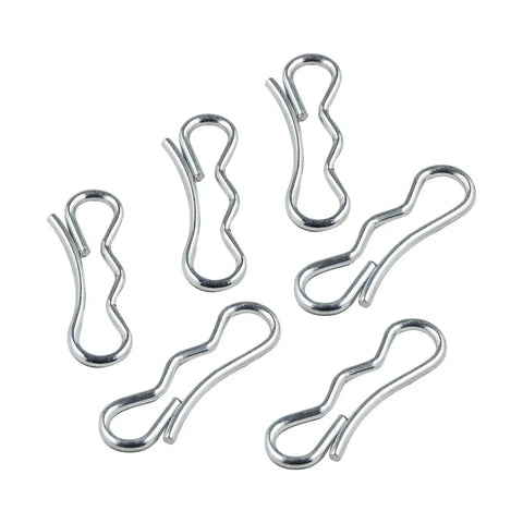 Six Pack Bow Tie Cotter Pins 71404040 Compatible With Husqvarna MTD Craftsman Cub Cadet Ariens; six silver cotter pins.