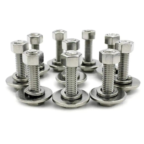 Heavy Duty Stainless Steel Hex Head Bolts Kit With Nuts And Flat And Lock Washers Ten Sets One Inch Long Five Sixteenths By Eighteen Threads Per Inch 304 Stainless Fully Threaded Screws All Purpose Hardware Pack By Fullerkreg