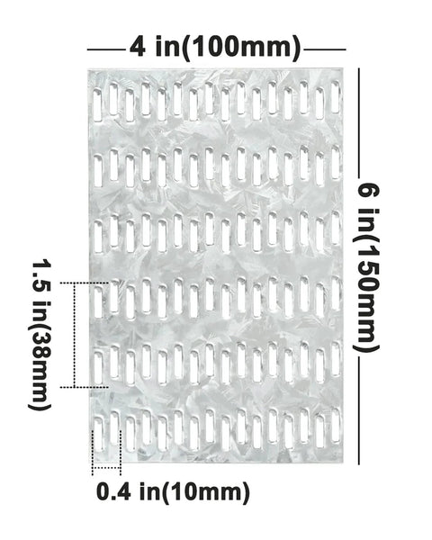 Product dimensions for Ten Pack Truss Plates 4x6 Inch Pronged Mending Plates With Nail Teeth, shown in steel with HDG finish.