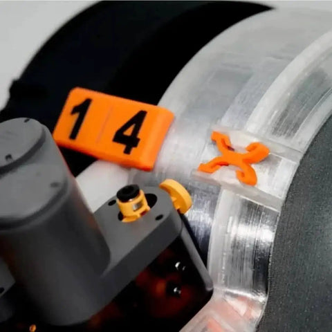 Close-up of Spool Housing Kit for Lite Mini Filament Dryer A1 and A1 Mini with labeled spool housing and components.