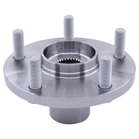 Front Driver And Passenger Side Wheel Bearing Hub Assembly Fits Toyota Avalon Camry Highlander Sienna Solara Venza Lexus ES300H ES330 ES350 RX330 RX350 RX400H RX450H Premium Replacement, metal hub close-up.