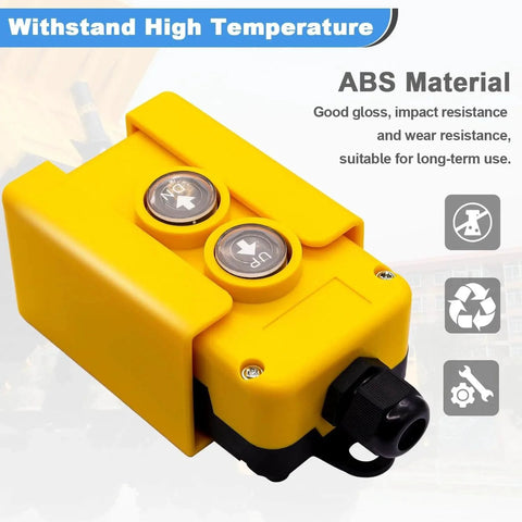 Dump Trailer Remote Control Switch 12V DC Up And Down Control For Lift Gate Trucks And Tippers in yellow ABS material