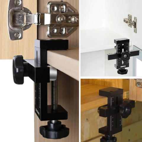 Adjustable Cabinet Door Mounting Jig For Frameless And Face Frame Cabinets Universal Quick Edge Positioner in use