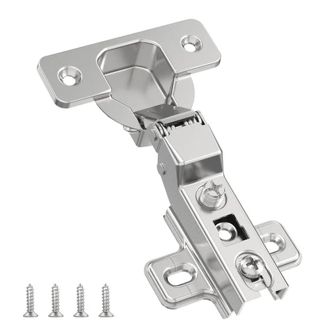 Front view of 10 Pack Half Overlay Cabinet Hinges With Self Closing Slide On Frameless Concealed Euro Hinges 105 Degree Opening