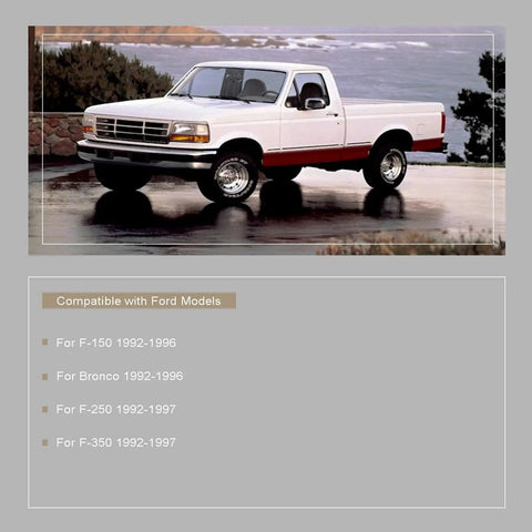 White Ford F Series truck suitable for Dash Panel Trim Bezel Inserts For Ford F Series And Bronco 1992 1997 Left Right