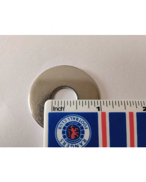 Stainless steel fender washer, 1/2 in hole and 1-1/2 in OD, flat washer for bolts