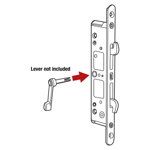 Square Drive Multi Point Sliding Door Mortise Latch 7/32 Inch for Patio Doors, diecast, lever not included.
