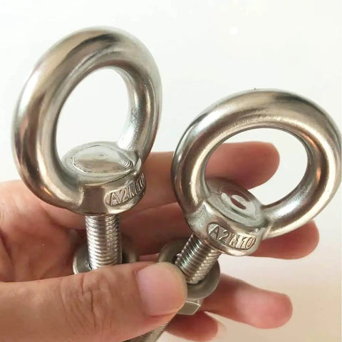 Heavy Duty M10 Shoulder Eyebolt Set Two Pack With Nuts And Washer, Stainless Steel Lifting Ring Eyebolt For Hoisting And Securing Loads