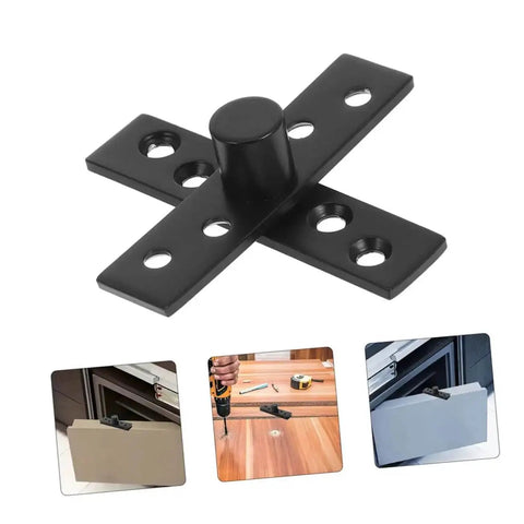 2-Piece Stainless Steel Hidden Pivot Hinges for Concealed Doors and Cabinets, heavy-duty pivot hinges, installation examples shown
