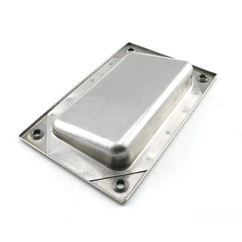 2 Pack 5x3.2 Inch Stainless Steel Hidden Recessed Flush Pull Handles, square concealed furniture hardware, front view