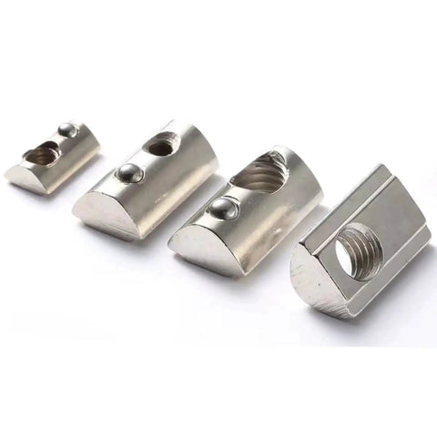 M6 T Slot Nuts For 3030 Aluminum Extrusion 8mm Slot Roll In Spring Ball Loaded Elastic Nuts Carbon Steel Nickel Plated For Your 3D Printer Builds