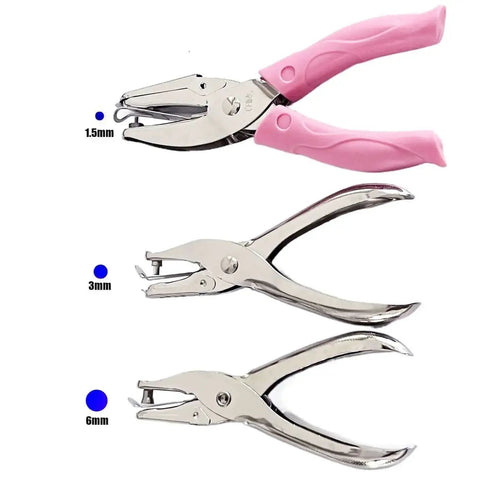 Mini Circle Hole Punch Set Dope For DIY Crafts And Tags 6mm 3mm And 1.5mm Holes, handheld punches for scrapbooking and gift tags.