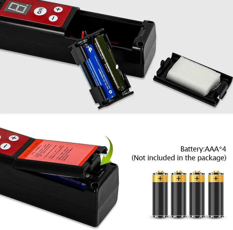 Battery compartment of Upgraded WJL-6000PRO Halogen Leak Detector for HVAC Systems With Indicator Light and Auto Calibration Ultra High Sensitivity For R22 R410A R134A CFCs HCFCs HFCs R1234yf And Other Refrigerants showing AAA batteries placement