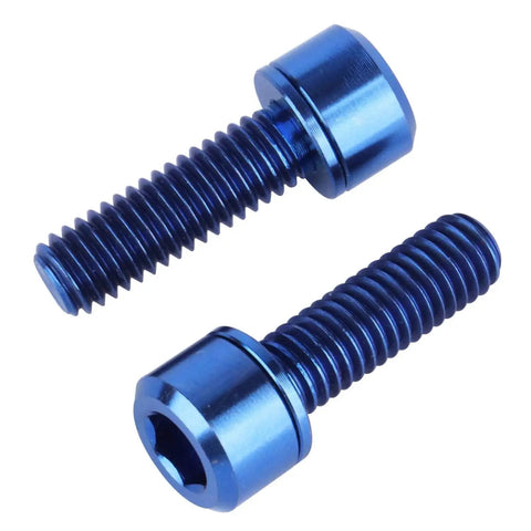 Titanium Bolt M6x20mm Allen Hex Pillar Head for Bicycle Pack of 4 in Blue, shown in close-up view highlighting corrosion-resistant alloy screws