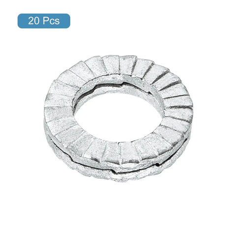 Front view of a manganese steel wedge locking washer for M5 bolts; 20 pcs