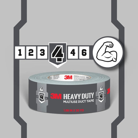 Close-up of Heavy Duty Duct Tape 1.88 in x 45 yd (2 Rolls), Multi-Surface Industrial Adhesive for sealing and reinforcing.