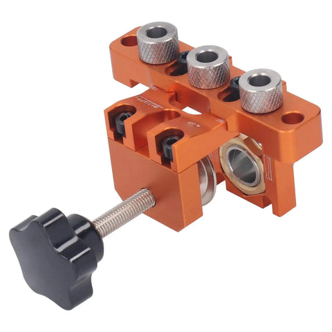 Versatile 3 In 1 Doweling Jig Kit With Auxiliary Punch Plate And Drilling Sleeve Aluminum 6061 Anodized Locator For Precision Woodworking