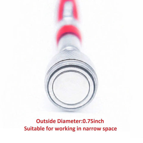 Close-up of Telescopic Magnetic Pickup Tool 6.7 To 30 Inch Extendable Stainless Steel Magnet with 10 Lb Pull, 0.75 inch diameter